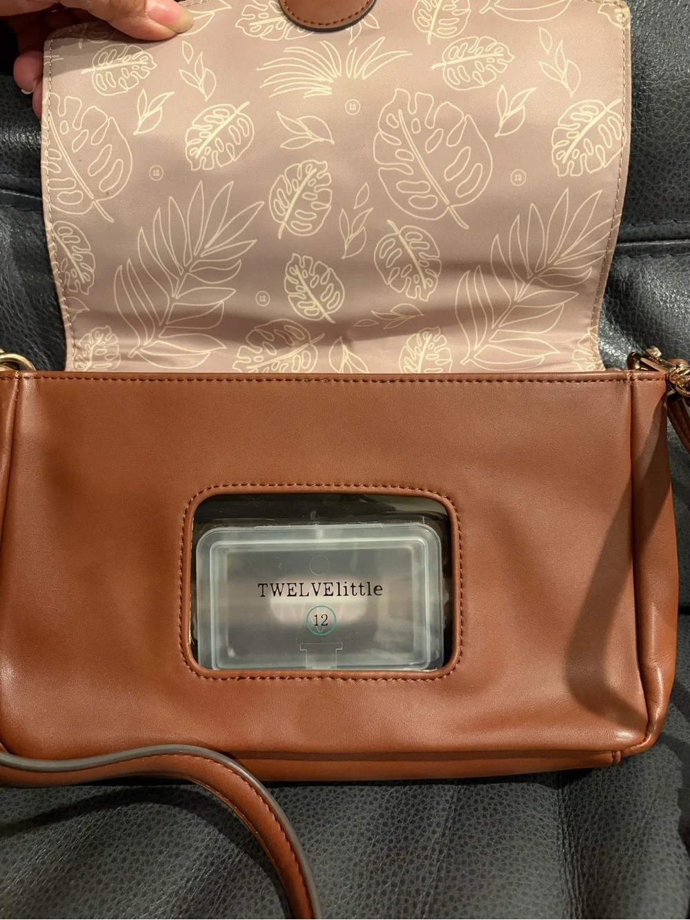 TwelveLittle Brown Leather Crossbody Bag